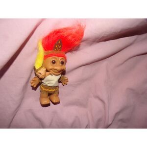 vintage Russ Native American Indian squaw w papoose baby doll with original tag